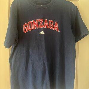 adidas Gonzaga Navy Blue T‑Shirt with Red Lettering
